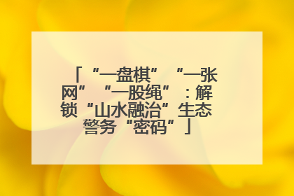 “一盘棋”“一张网”“一股绳”：解锁“山水融治”生态警务“密码”