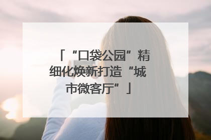 “口袋公园”精细化焕新打造“城市微客厅”