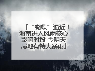 “蝴蝶”逼近！海南进入风雨核心影响时段 今明天局地有特大暴雨