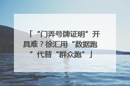 “门弄号牌证明”开具难？徐汇用“数据跑”代替“群众跑”