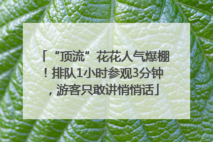 “顶流”花花人气爆棚！排队1小时参观3分钟，游客只敢讲悄悄话