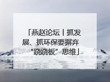 燕赵论坛丨抓发展、抓环保要摒弃“跷跷板”思维
