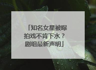 知名女星被曝拍戏不肯下水？剧组最新声明