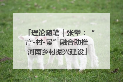 理论随笔｜张攀：“产-村-景”融合助推河南乡村振兴建设