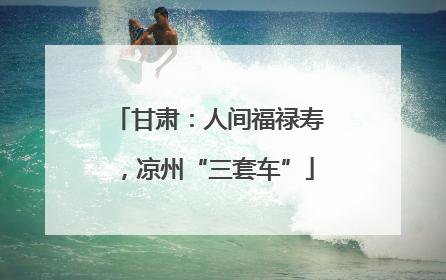 甘肃：人间福禄寿，凉州“三套车”