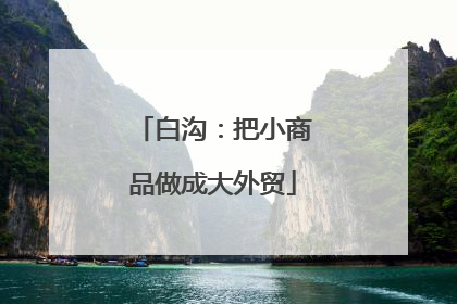 白沟：把小商品做成大外贸