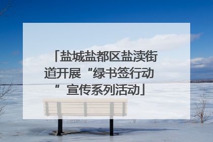 盐城盐都区盐渎街道开展“绿书签行动”宣传系列活动