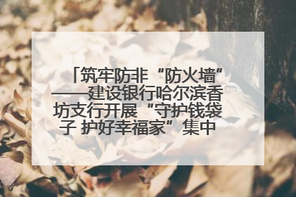 筑牢防非“防火墙”——建设银行哈尔滨香坊支行开展“守护钱袋子 护好幸福家”集中宣传日活动