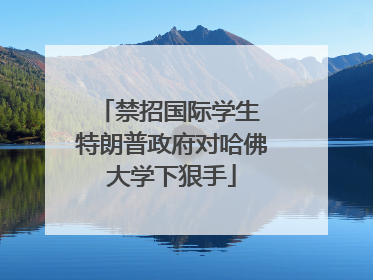 禁招国际学生 特朗普政府对哈佛大学下狠手