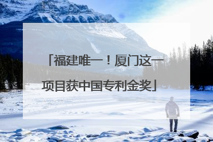福建唯一！厦门这一项目获中国专利金奖