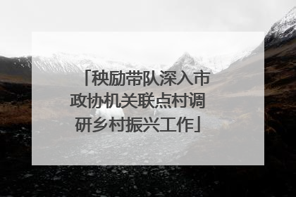 秧励带队深入市政协机关联点村调研乡村振兴工作