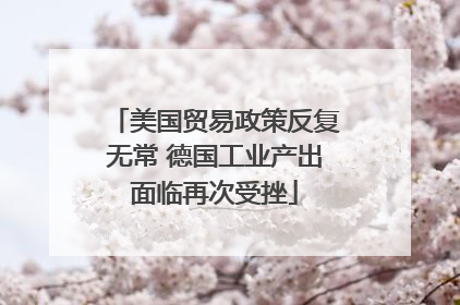 美国贸易政策反复无常 德国工业产出面临再次受挫