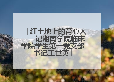 红土地上的育心人——记湘南学院临床学院学生第一党支部书记王世英