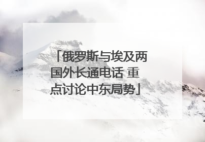 俄罗斯与埃及两国外长通电话 重点讨论中东局势