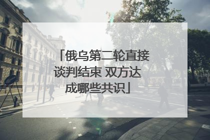 俄乌第二轮直接谈判结束 双方达成哪些共识