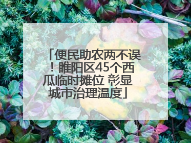 便民助农两不误！睢阳区45个西瓜临时摊位 彰显城市治理温度