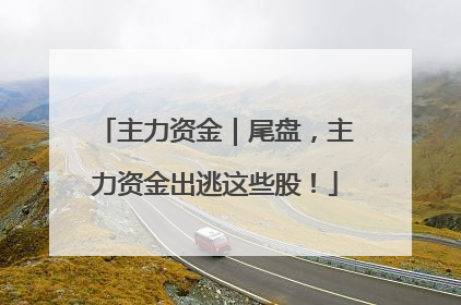 主力资金｜尾盘，主力资金出逃这些股！