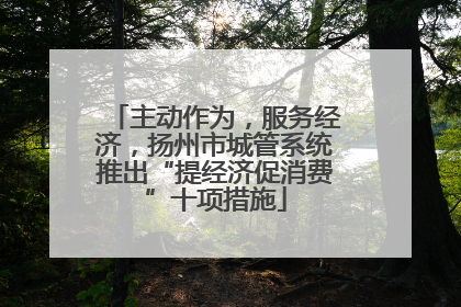 主动作为，服务经济，扬州市城管系统推出“提经济促消费”十项措施