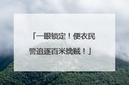 一眼锁定！便衣民警追逐百米擒贼！