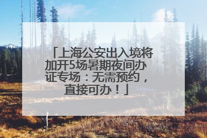 上海公安出入境将加开5场暑期夜间办证专场：无需预约，直接可办！