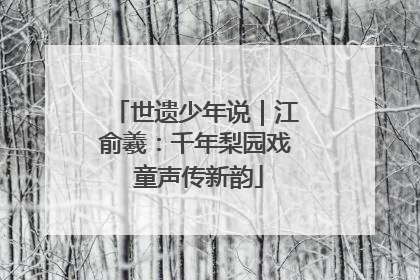 世遗少年说｜江俞羲：千年梨园戏 童声传新韵