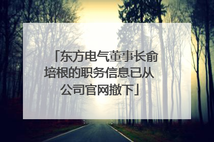 东方电气董事长俞培根的职务信息已从公司官网撤下