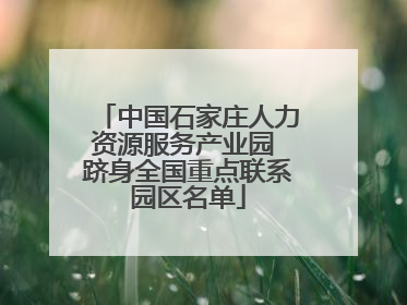 中国石家庄人力资源服务产业园 跻身全国重点联系园区名单