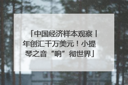 中国经济样本观察丨年创汇千万美元！小提琴之音“响”彻世界