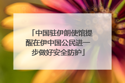 中国驻伊朗使馆提醒在伊中国公民进一步做好安全防护