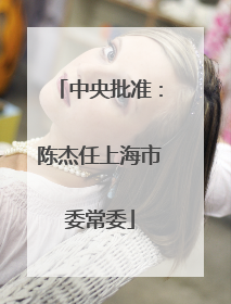 中央批准：陈杰任上海市委常委