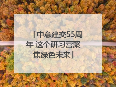 中意建交55周年 这个研习营聚焦绿色未来