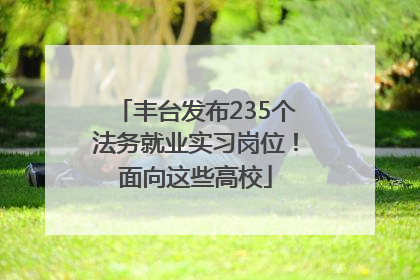 丰台发布235个法务就业实习岗位！面向这些高校