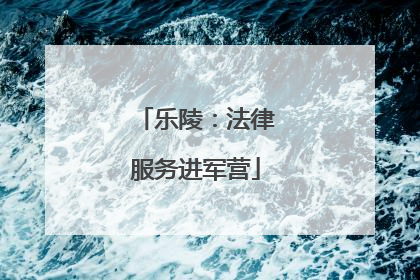乐陵：法律服务进军营