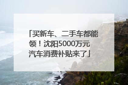 买新车、二手车都能领！沈阳5000万元汽车消费补贴来了
