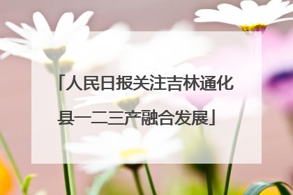 人民日报关注吉林通化县一二三产融合发展