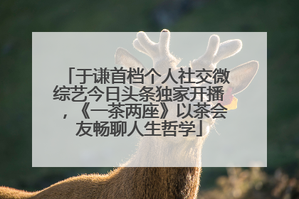 于谦首档个人社交微综艺今日头条独家开播，《一茶两座》以茶会友畅聊人生哲学