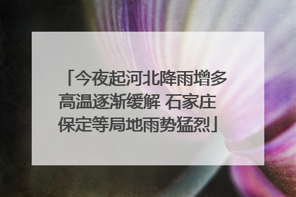 今夜起河北降雨增多高温逐渐缓解 石家庄保定等局地雨势猛烈