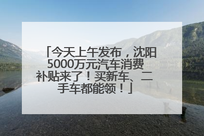今天上午发布，沈阳5000万元汽车消费补贴来了！买新车、二手车都能领！