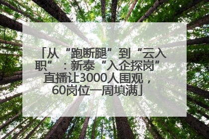 从“跑断腿”到“云入职”：新泰“入企探岗”直播让3000人围观，60岗位一周填满