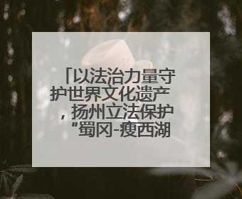以法治力量守护世界文化遗产，扬州立法保护“蜀冈-瘦西湖风景名胜区”