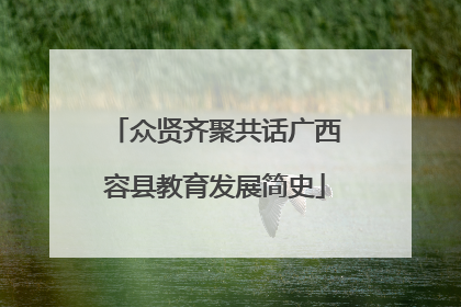 众贤齐聚共话广西容县教育发展简史