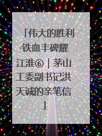 伟大的胜利·铁血丰碑耀江淮⑥｜茅山工委副书记洪天诚的亲笔信