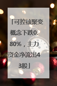 可控核聚变概念下跌0.80%，主力资金净流出43股