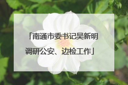 南通市委书记吴新明调研公安、边检工作