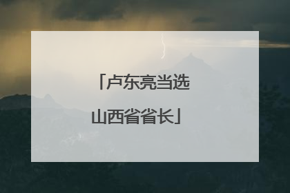 卢东亮当选山西省省长