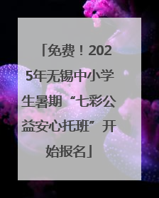 免费！2025年无锡中小学生暑期“七彩公益安心托班”开始报名