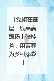 党旗在基层一线高高飘扬丨张桂芳：用青春为乡村添彩