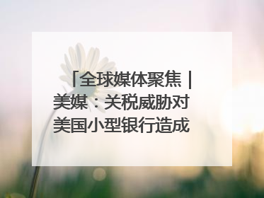 全球媒体聚焦｜美媒：关税威胁对美国小型银行造成双重打击