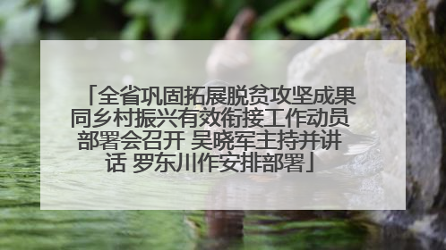 全省巩固拓展脱贫攻坚成果同乡村振兴有效衔接工作动员部署会召开 吴晓军主持并讲话 罗东川作安排部署
