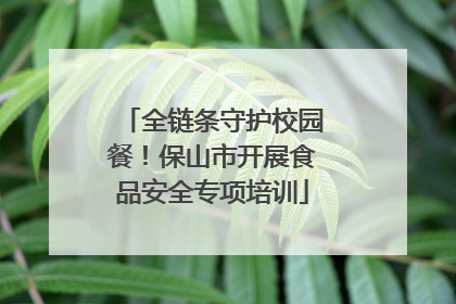 全链条守护校园餐！保山市开展食品安全专项培训